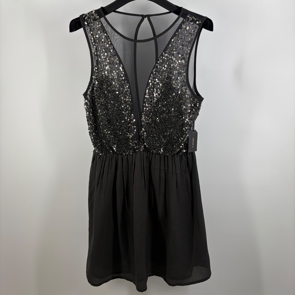 90s Vibe Forever 21 Sequin Mesh Dress Grunge Cyber Grunge Fairy Cocktail Mini